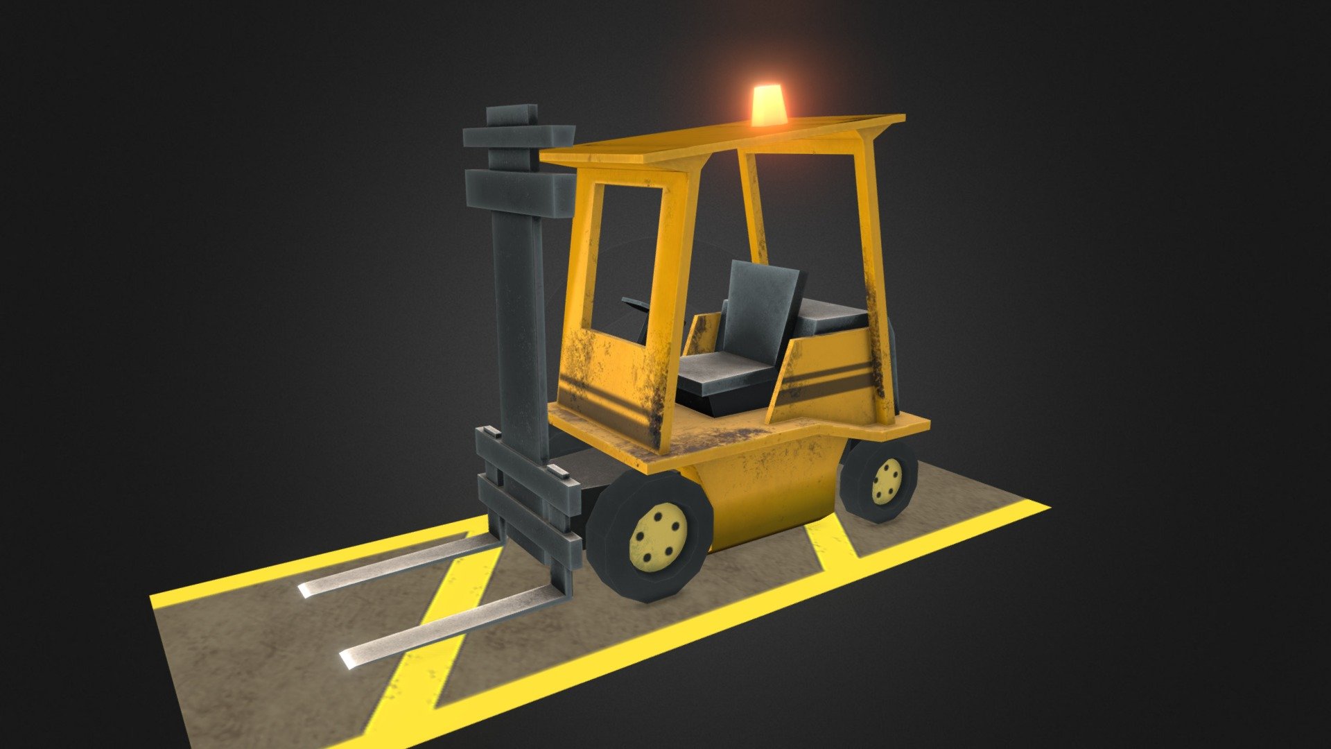 Forklift - Lowpoly Game Asset