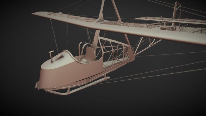 108-14-A1 SG38 with fuselage WW2 school glider 3D Model