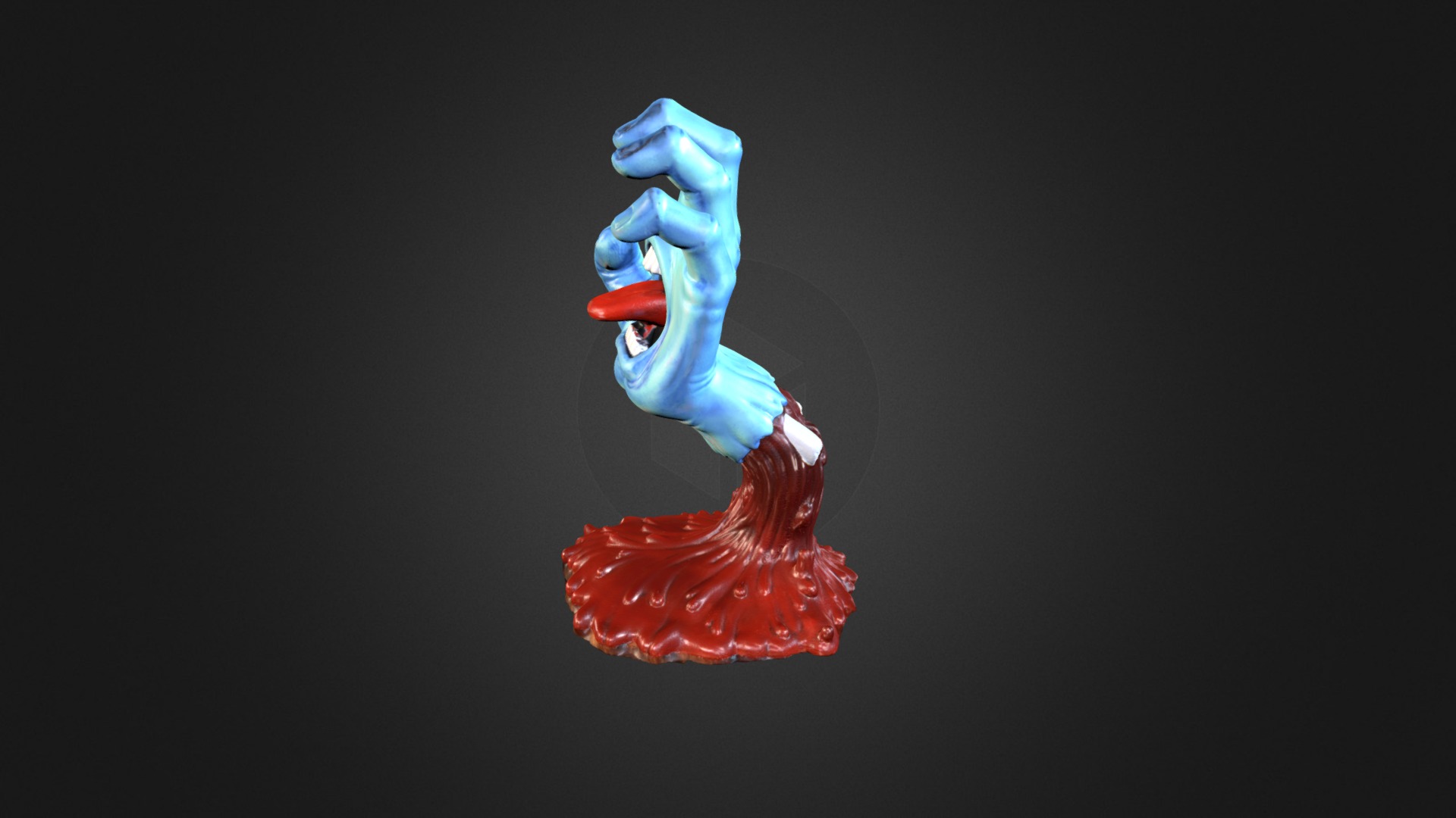 3D model Screaming Hand - This is a 3D model of the Screaming Hand. The 3D model is about a person in a blue garment.