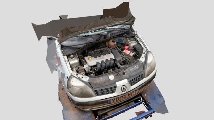 Clio 1.2 16v 2002 under bonnet scan 3D Model