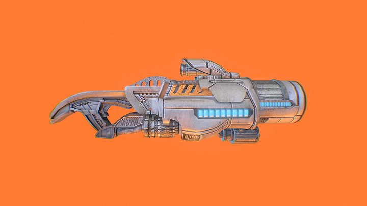 "Hex" Sci-Fi Gun 3D Model