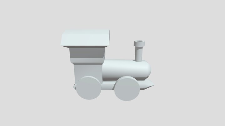 Low Poly Toy Train 3D Model