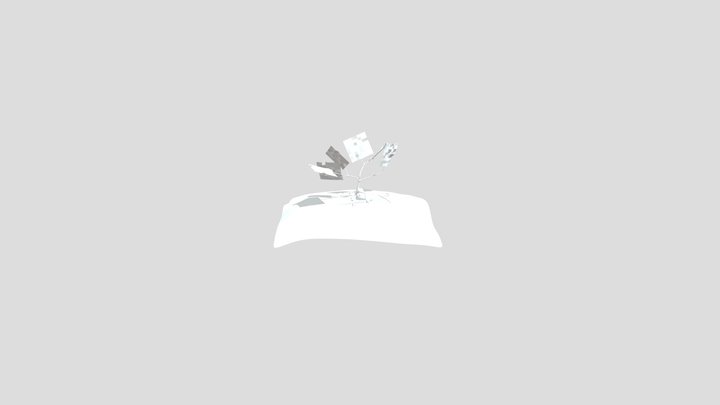 Sprout growing on CPU 3D Model
