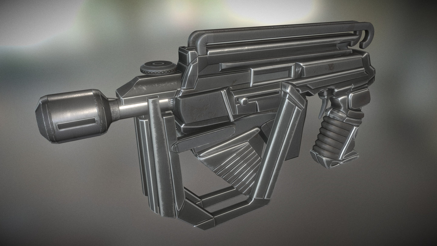 Sci-fi Submachine Gun Texture Test 1 - Download Free 3d Model By 