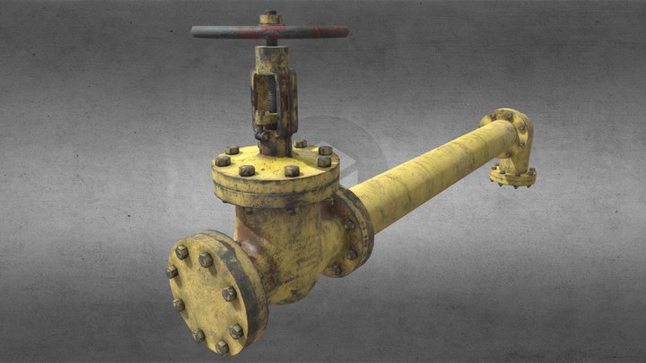 PBR valve and pipe Kit 3D Model