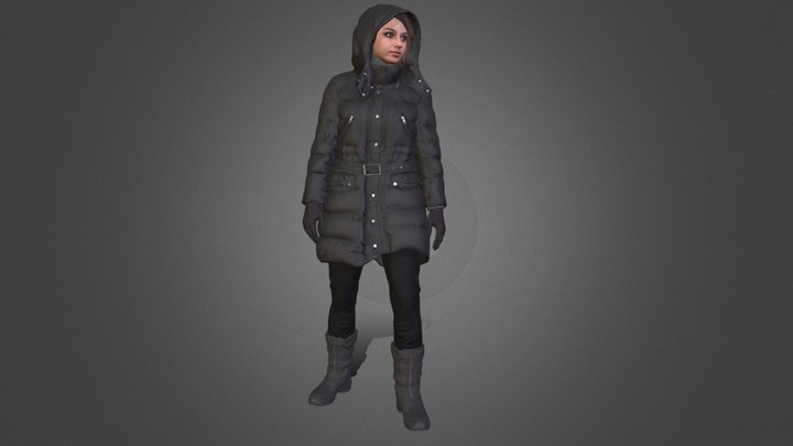 Woman in Winter Outfit 5 - Rigged 3D Model