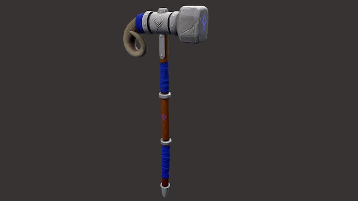 Stylised Tank Hammer 3D Model