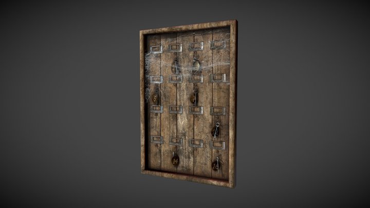 Old hotel keys holder 3D Model