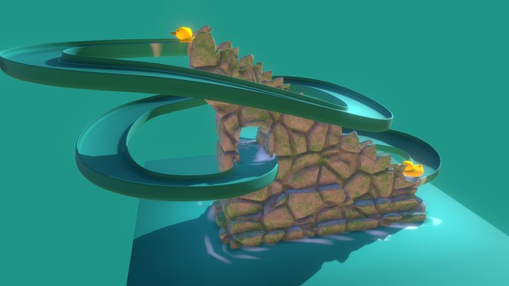 Animated Duck Slide Toy 3D Model