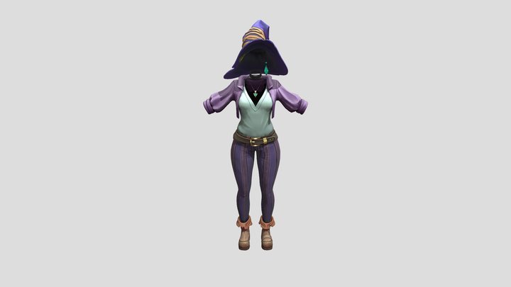 Female Stylised Outfit V1lGame ReadylHandpainted 3D Model