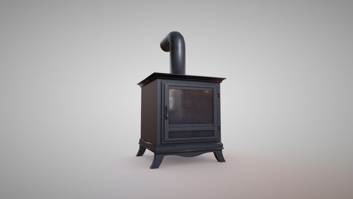 Wood Burner PBR Low Poly 3D Model