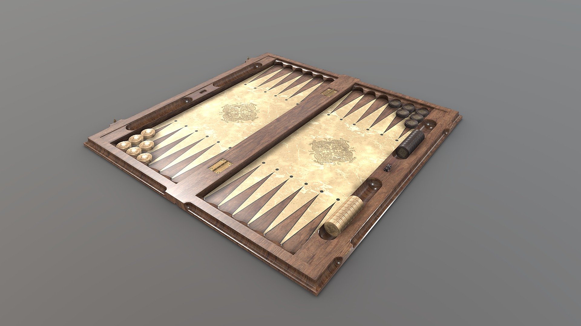 Backgammon v1 (Game ready) 3D model by Snejl [d0d899b] Sketchfab