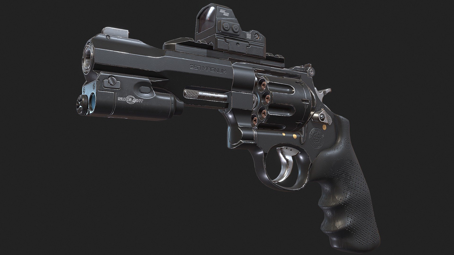 Low Poly Revolver .357 magnum Game Ready 2 - Download Free 3D model by ...