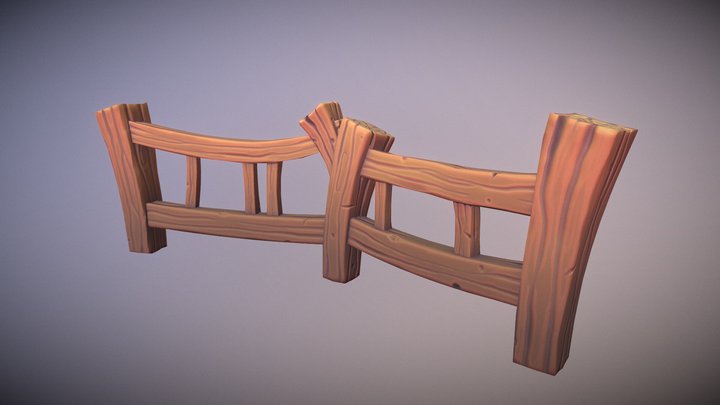 Stylized Fence 3D Model