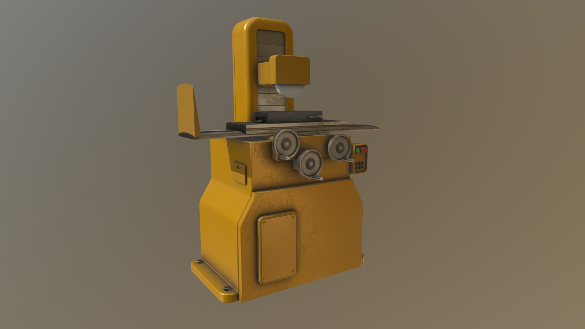 3D model Surface grinder - This is a 3D model of the Surface grinder. The 3D model is about a yellow and black robot.