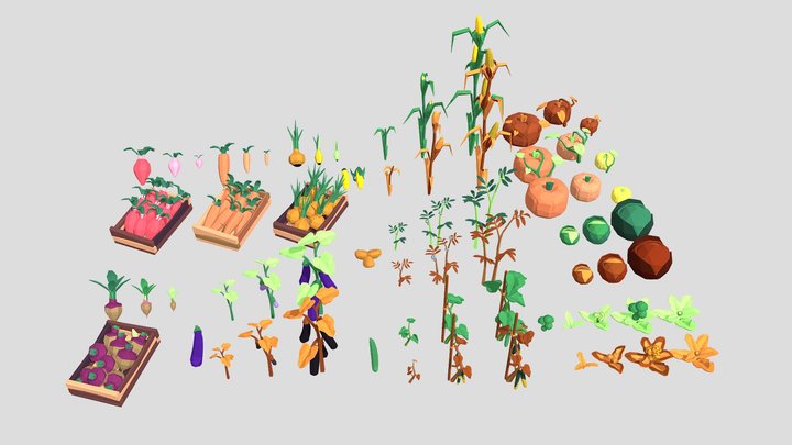 3D Veggies LowPoly Pack Sketchfab Demo 3D Model