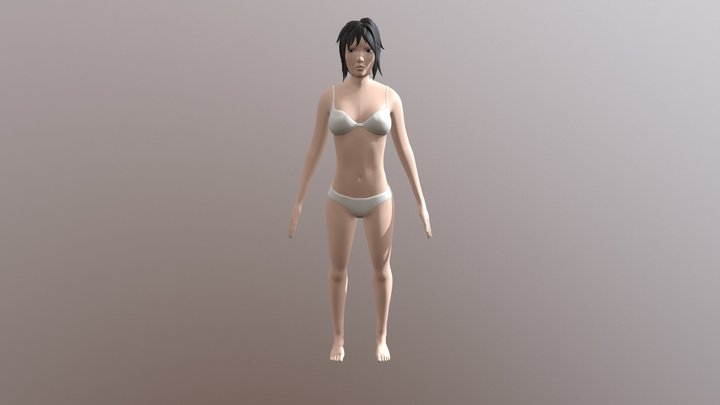 Female Model (Hair & Underwear Untextured) 3D Model