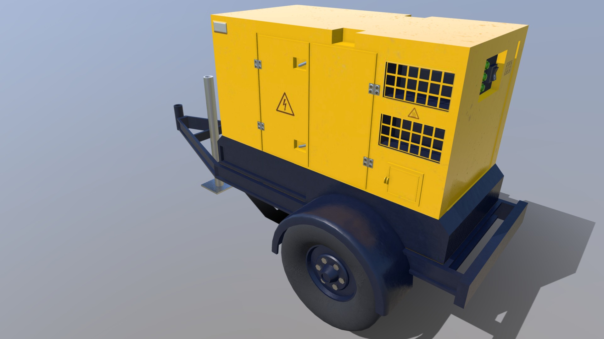 3D model Large Portable Generator - This is a 3D model of the Large Portable Generator. The 3D model is about a yellow and black toy truck.