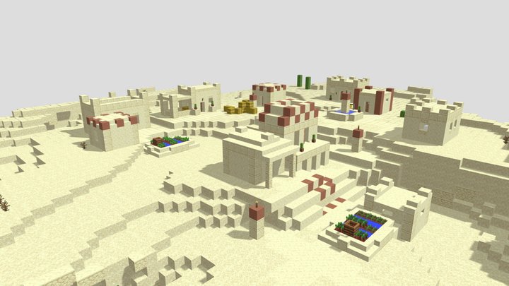 Minecraft Dessert Village 3D Model