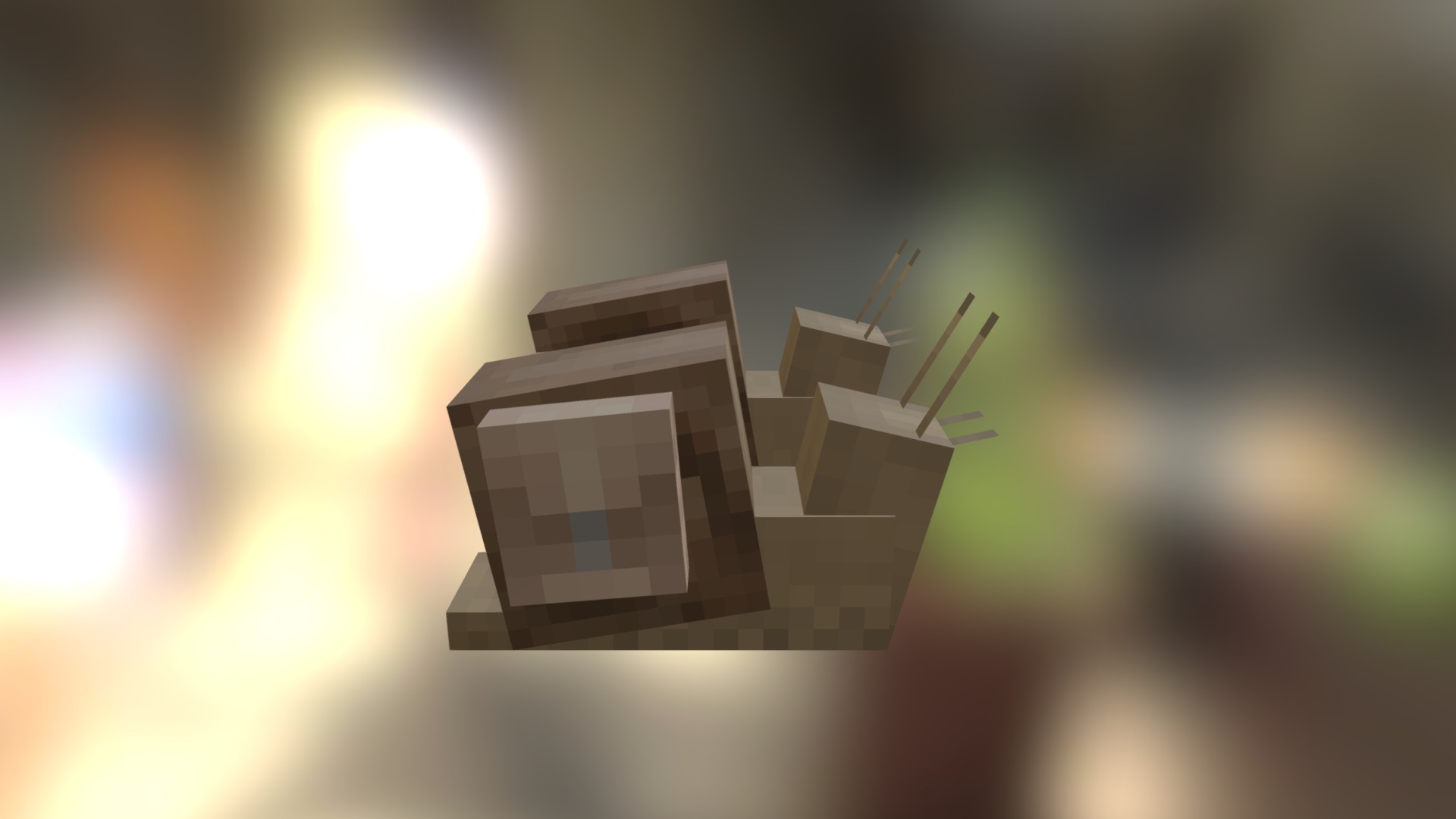 3D model Minecraft Style Snail - This is a 3D model of the Minecraft Style Snail. The 3D model is about a cube with a light shining on it.
