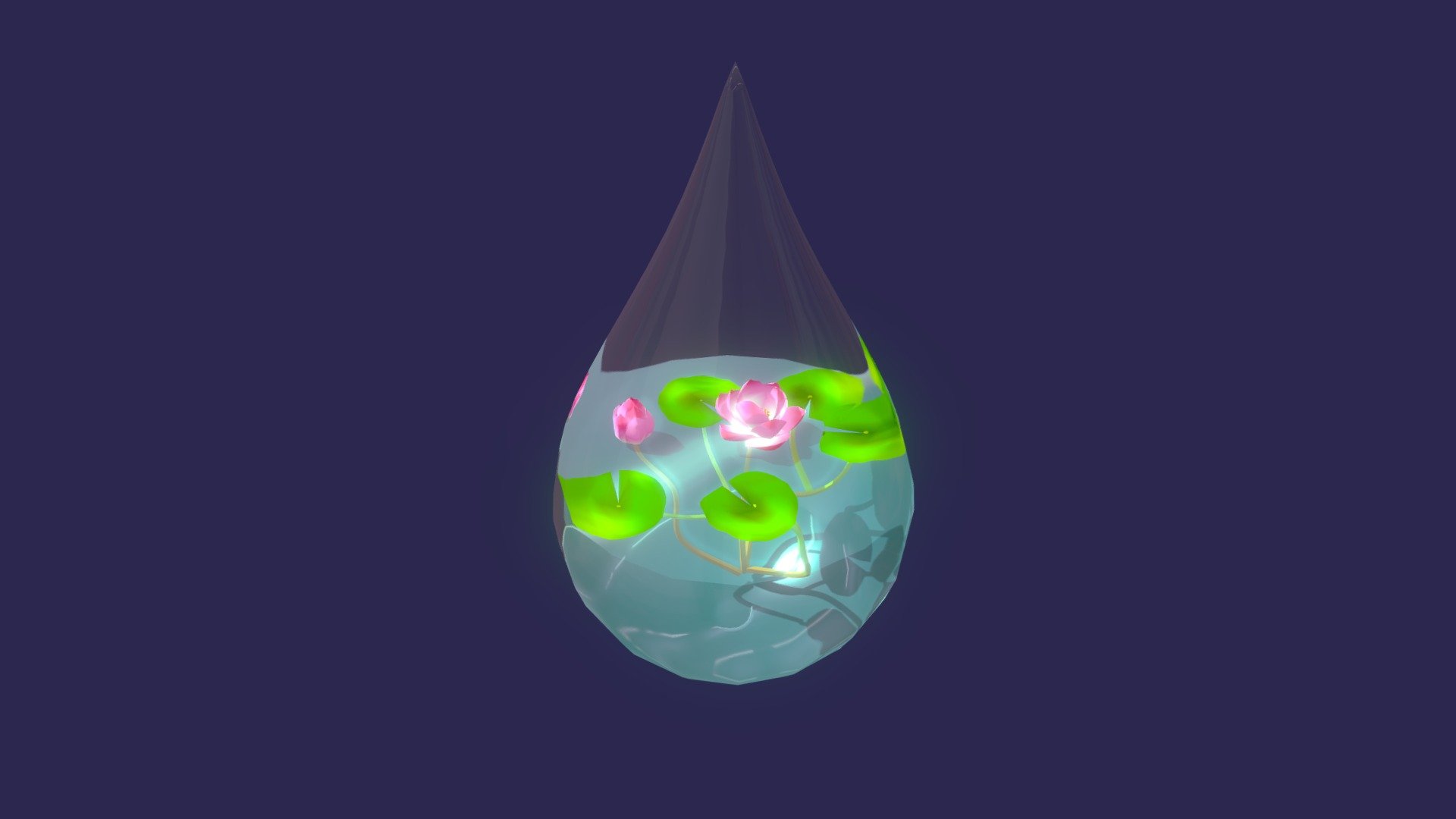 Water Lily Droplet Potion 3D model by Zen Apricorna (zenartdesign) [d0e174d] Sketchfab