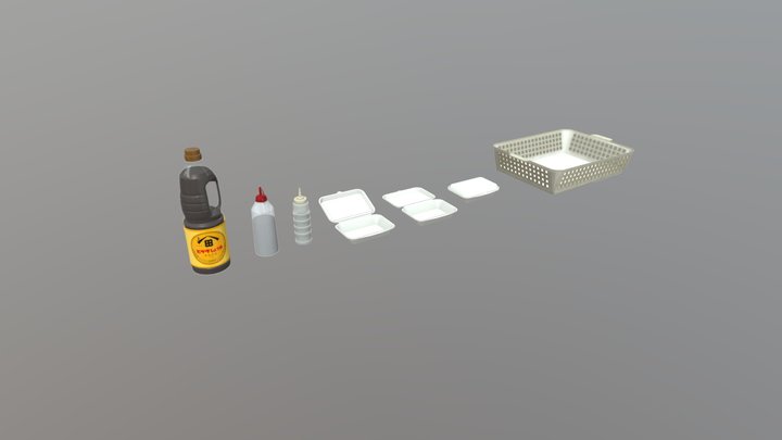 sauce bottles, Basket, disposable lunch box