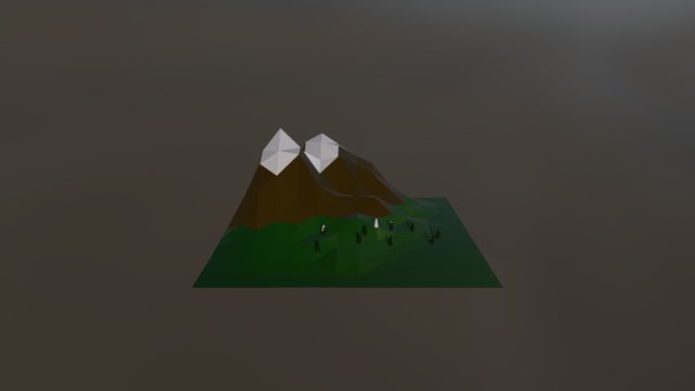 Low poly terrain 3D Model