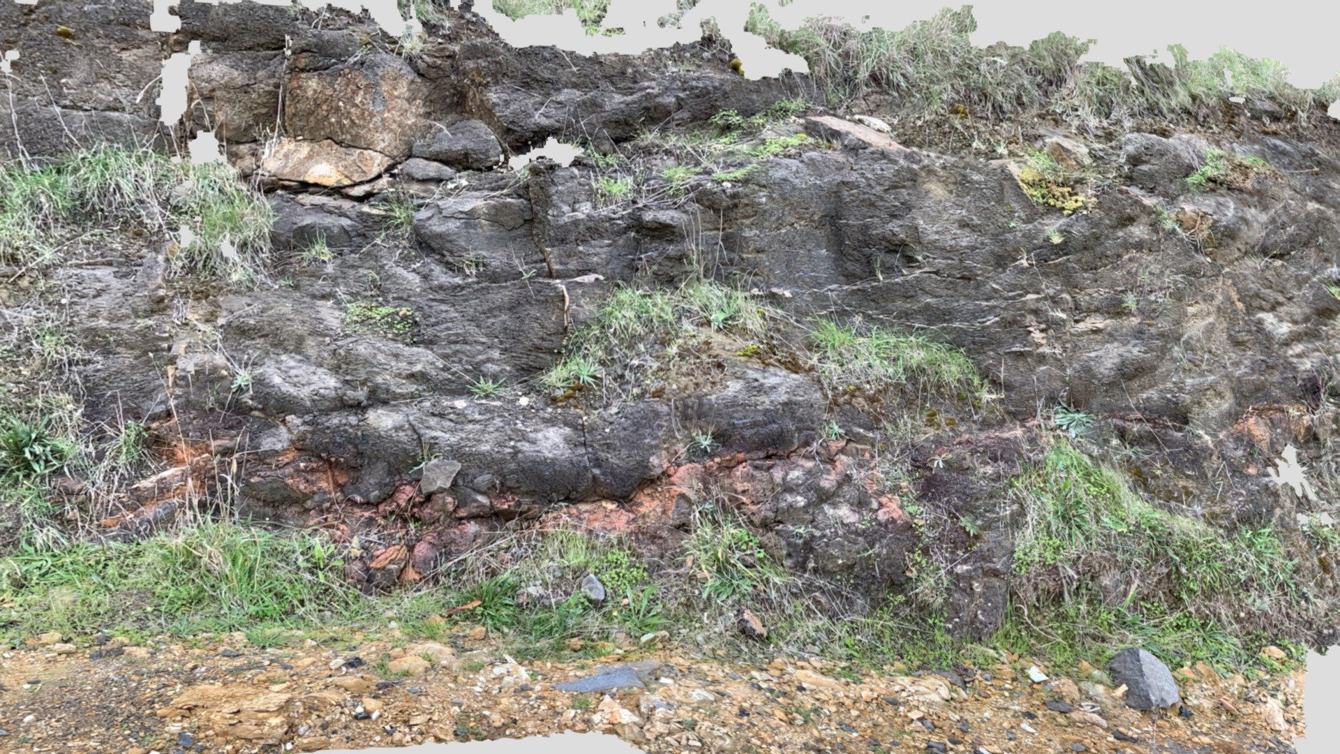 burnt soil outcrop