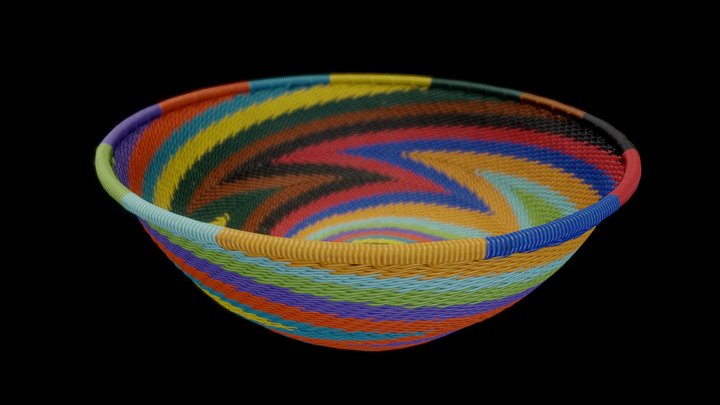 Handmade African Wire Bowl 3D Model