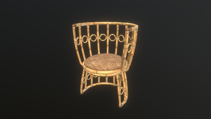 JULIA INDOOR RATTAN LOWBACK CHAIR 3D Model