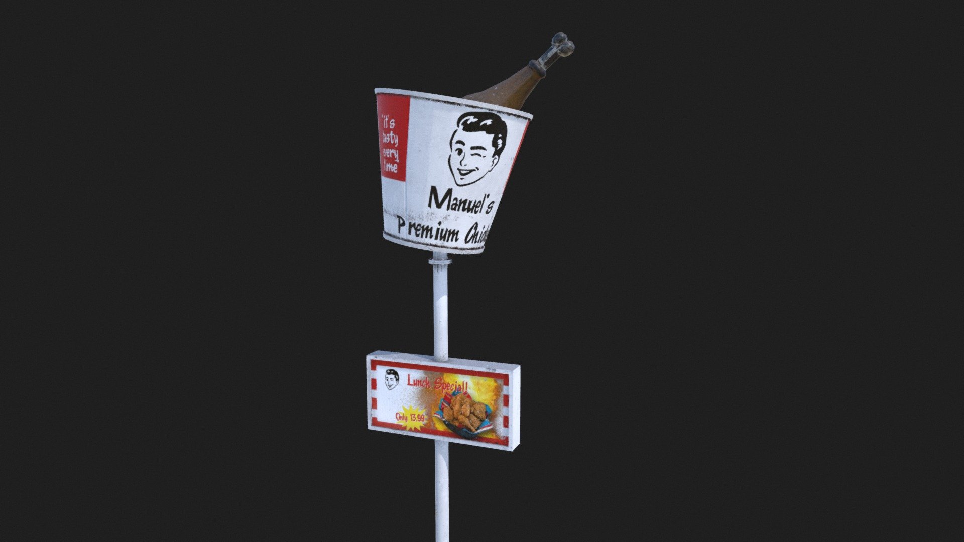 Fast Food Restaurant Sign - Buy Royalty Free 3d Model By Polygon Alley 