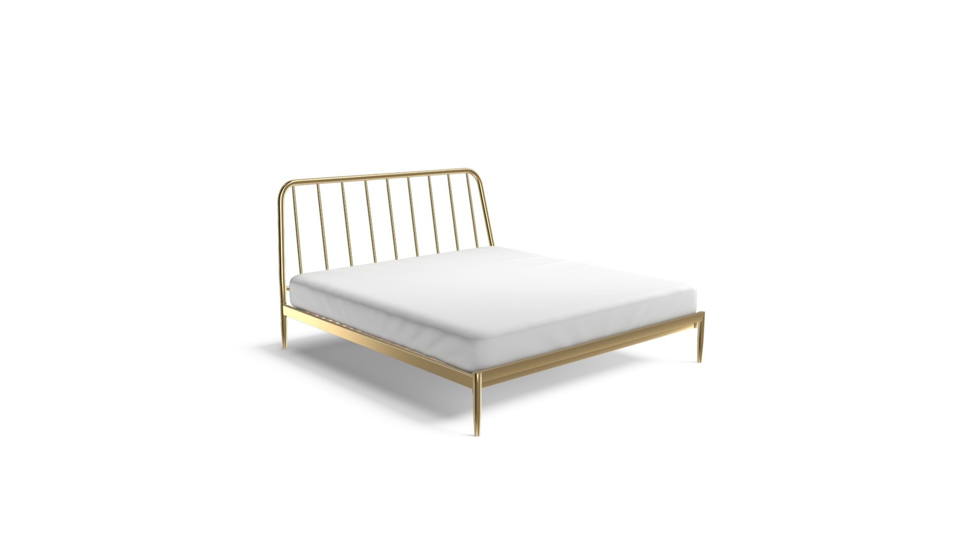 Alana Super Kingsize Bed, Brushed Brass