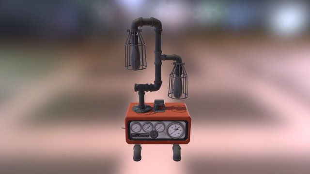 Steampunk Lamp 3D Model