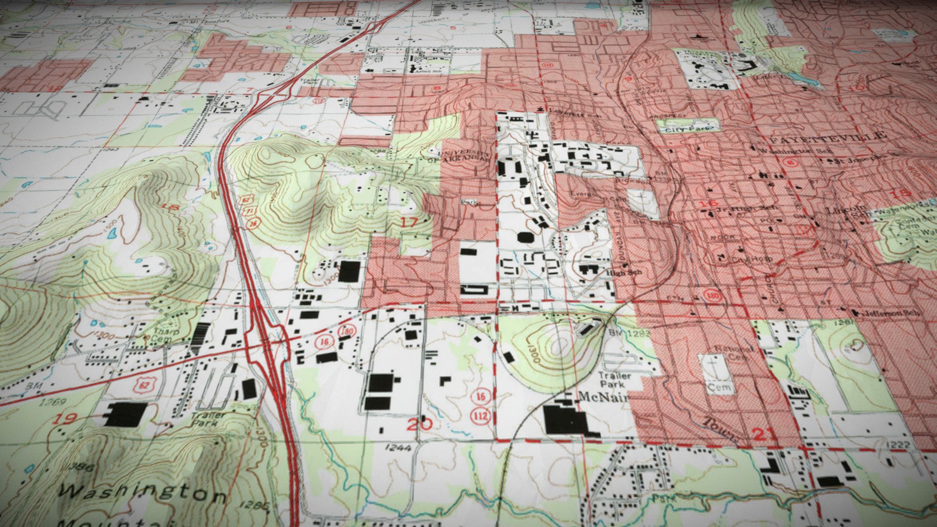 Fayetteville Topo Map 3D
