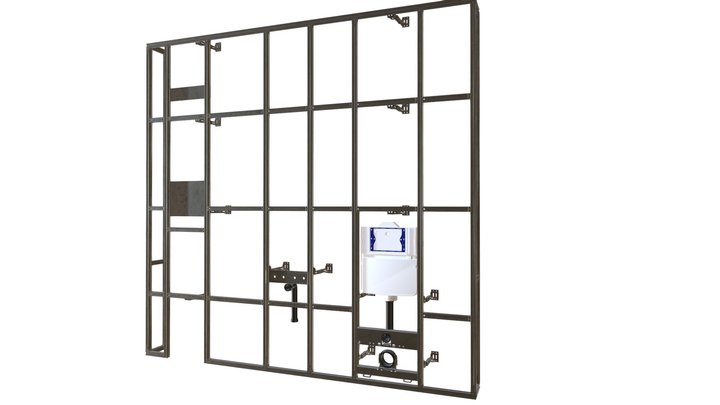 Installationsvägg Hel 3D Model