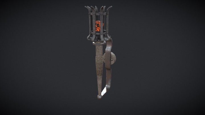 Medieval Torch 3D Model