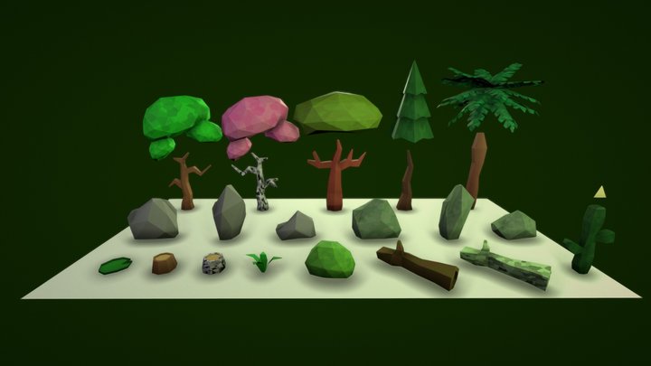 Forest LowPoly Pack 3D Model
