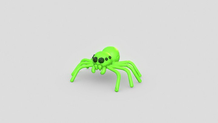 Green Spider 3D Model