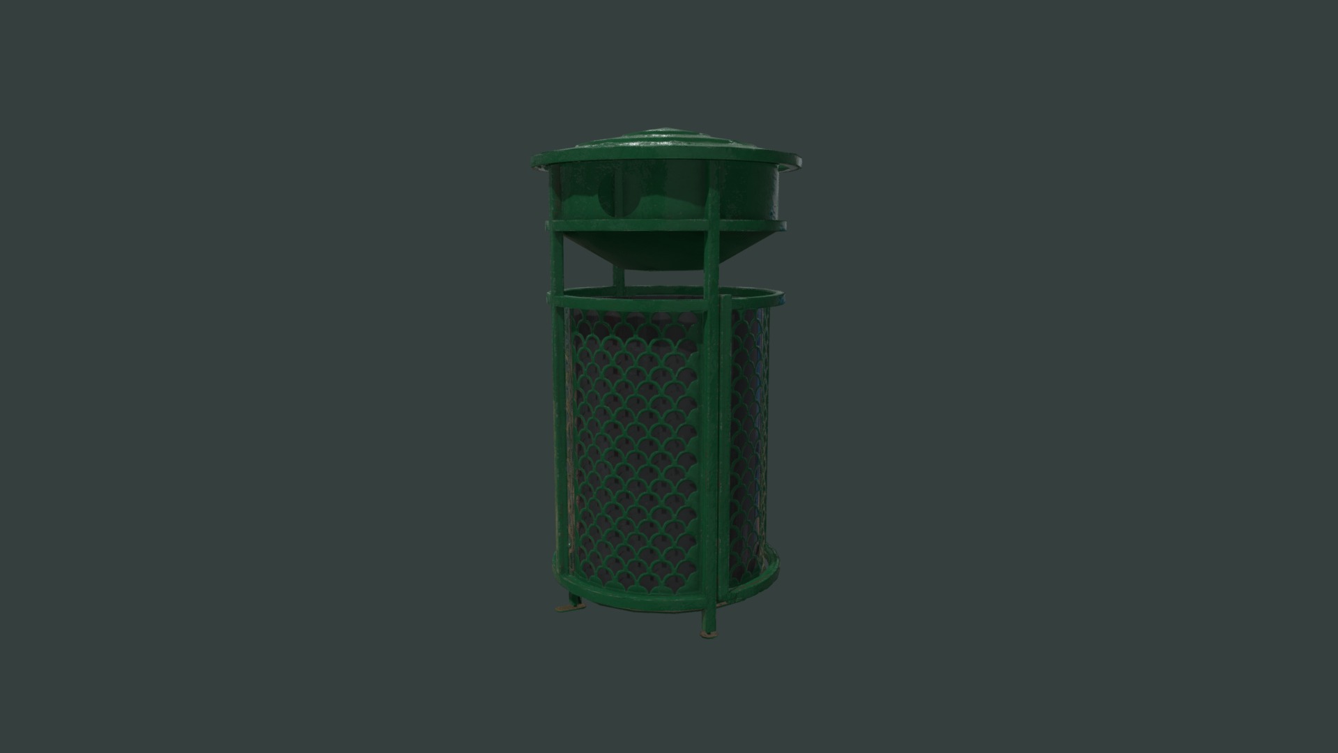 3D model Trash Can – Ready to Unity HDRP - This is a 3D model of the Trash Can - Ready to Unity HDRP. The 3D model is about a green and white glass container.