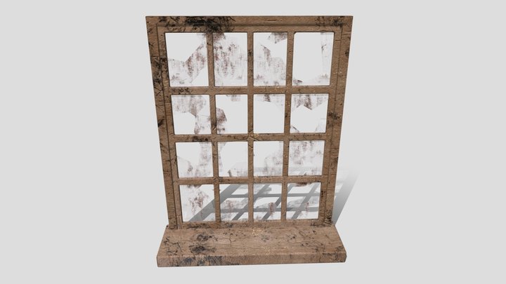 Old wooden window 3D Model