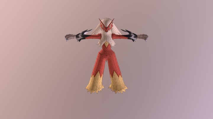 3DS - Pokemon X Y - 257 Blaziken 3D Model