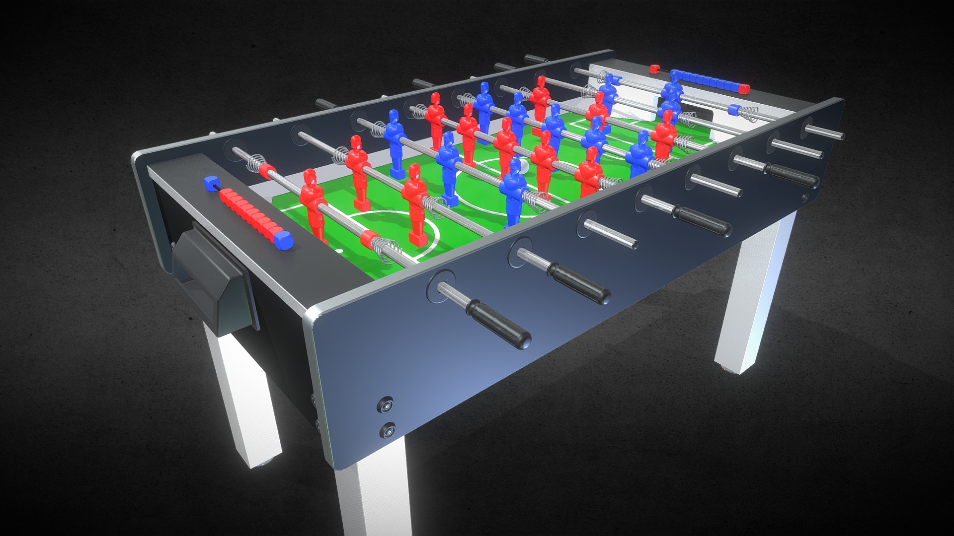 3D model Football Table - This is a 3D model of the Football Table. The 3D model is about a group of lego figures.