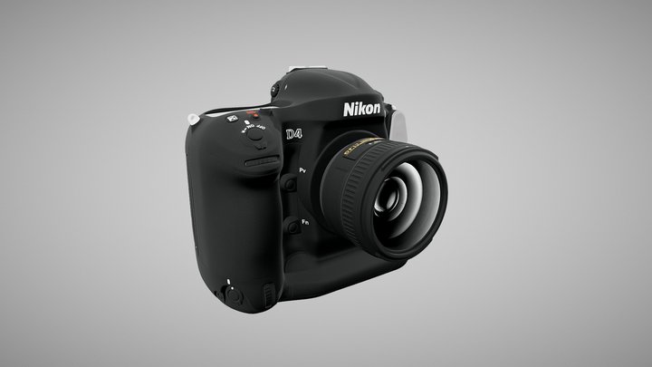 Nikon D4 Photo Camera 3D Model