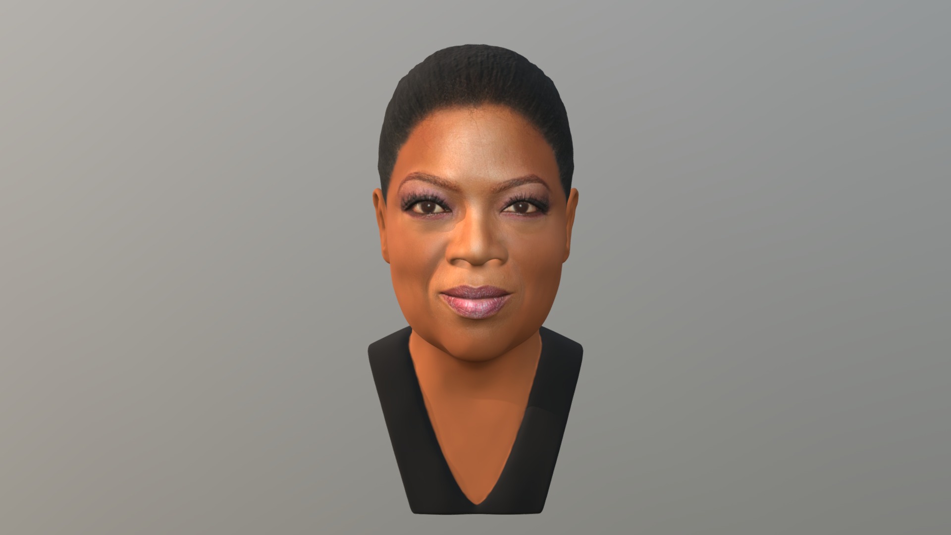3D model Oprah Winfrey bust for full color 3D printing - This is a 3D model of the Oprah Winfrey bust for full color 3D printing. The 3D model is about a person with dark hair.