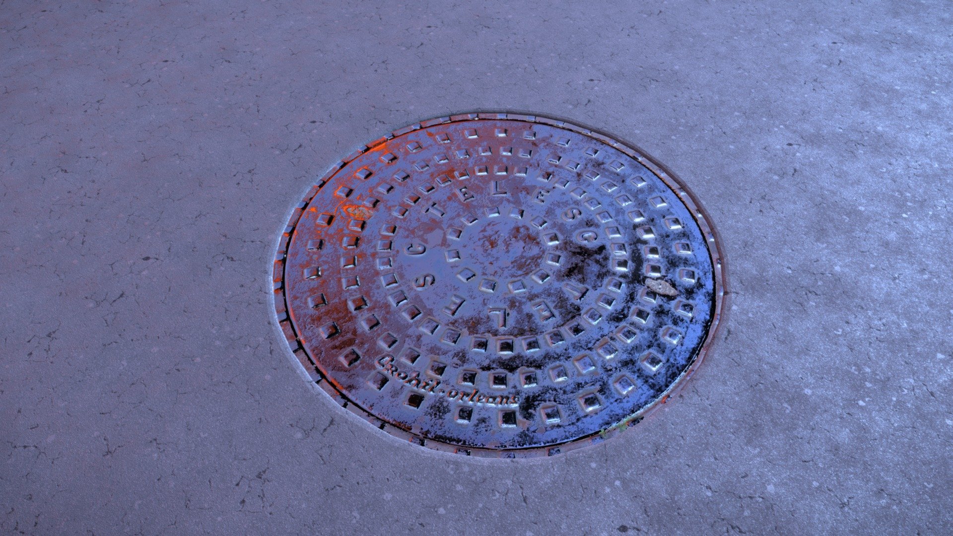 FREE - Realistic Manhole PBR 2K Material