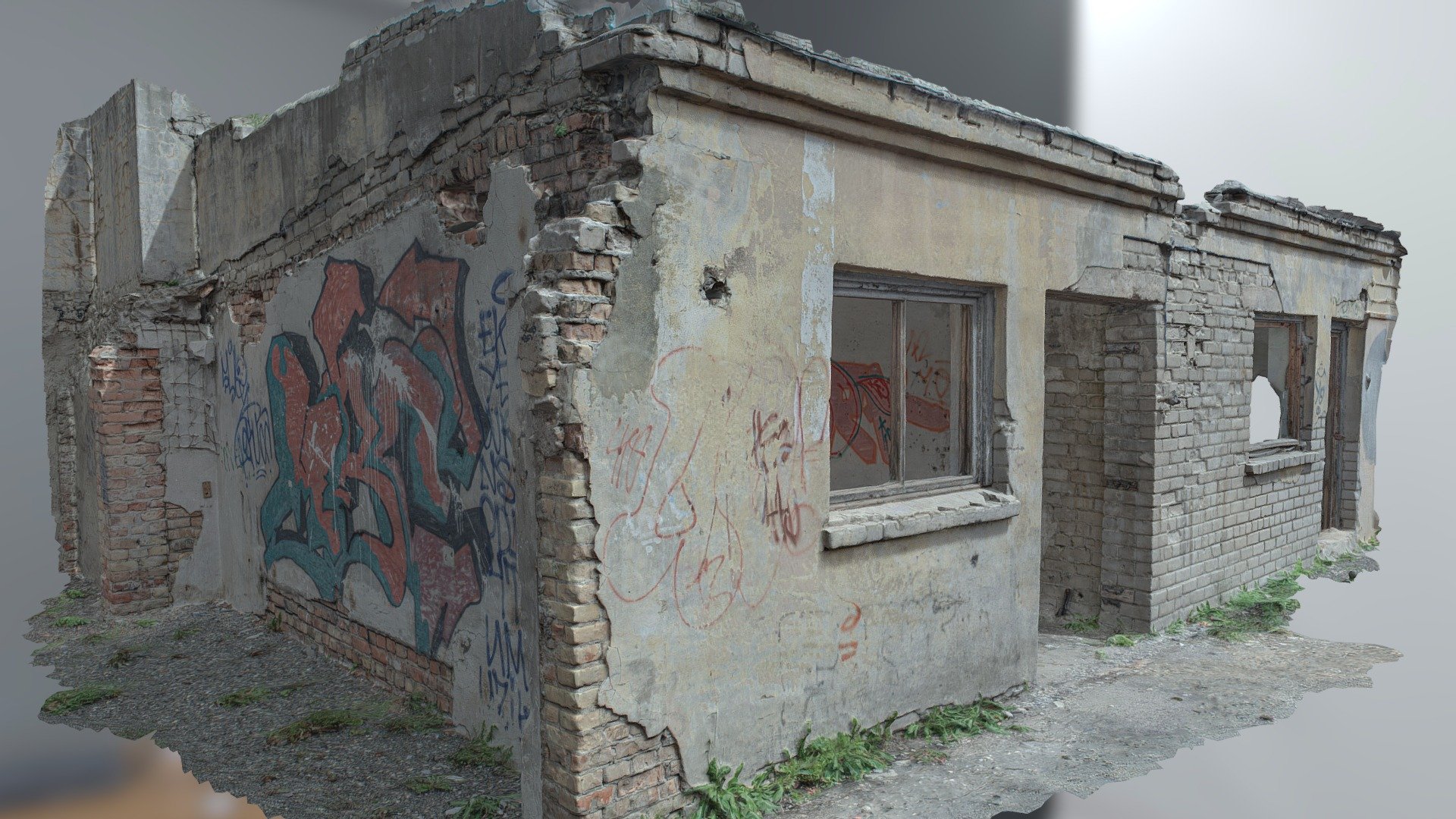 Neglected Brick Building - Buy Royalty Free 3D model by Abandoned Scans ...
