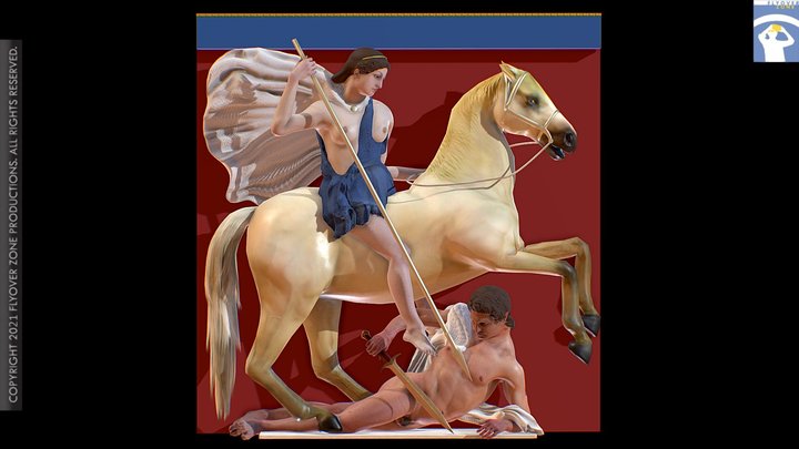 3D rendering of Metope West 05 Restored (Parthenon)