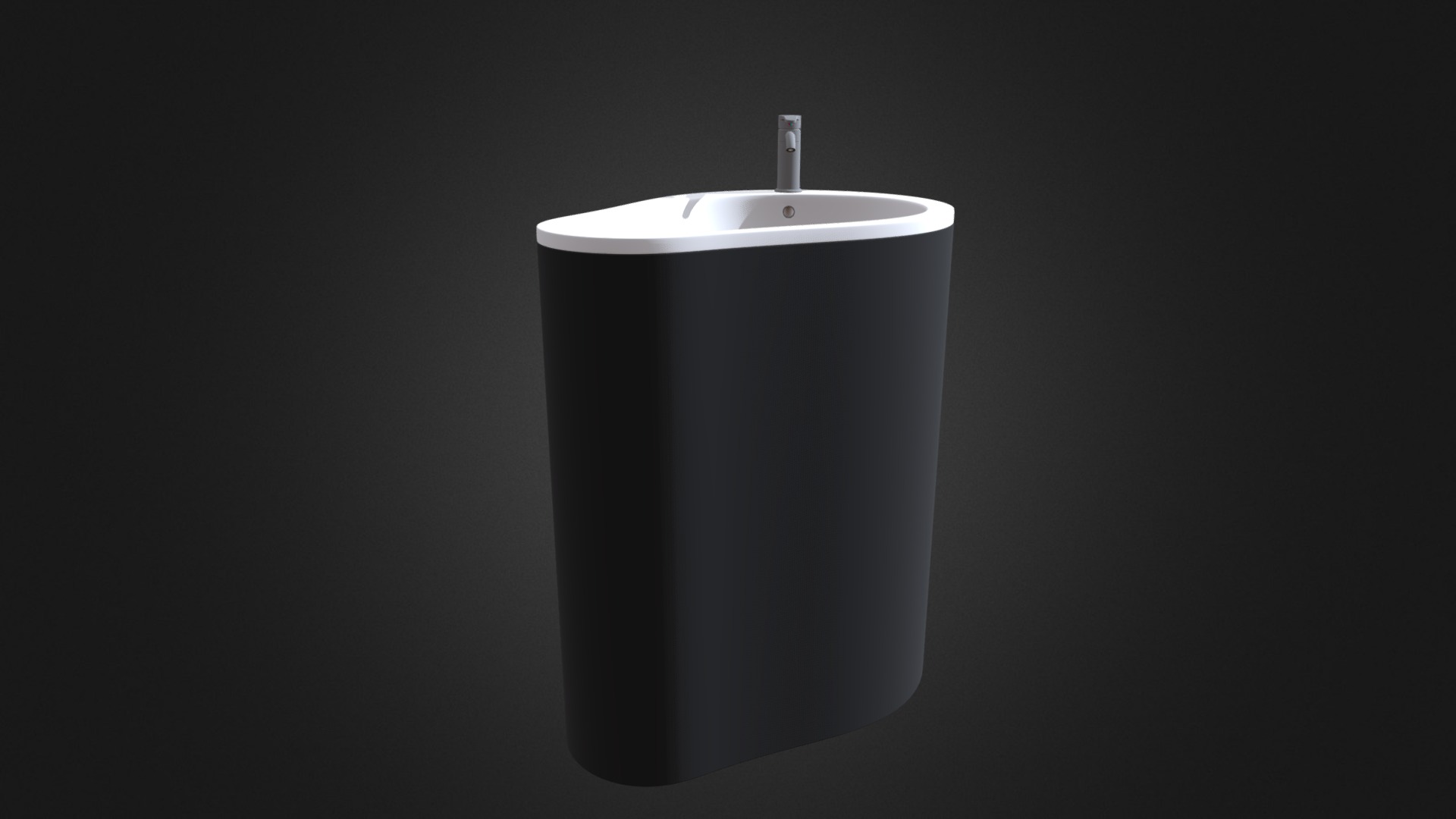 3D model Black Standing Sink - This is a 3D model of the Black Standing Sink. The 3D model is about a black cylindrical object.
