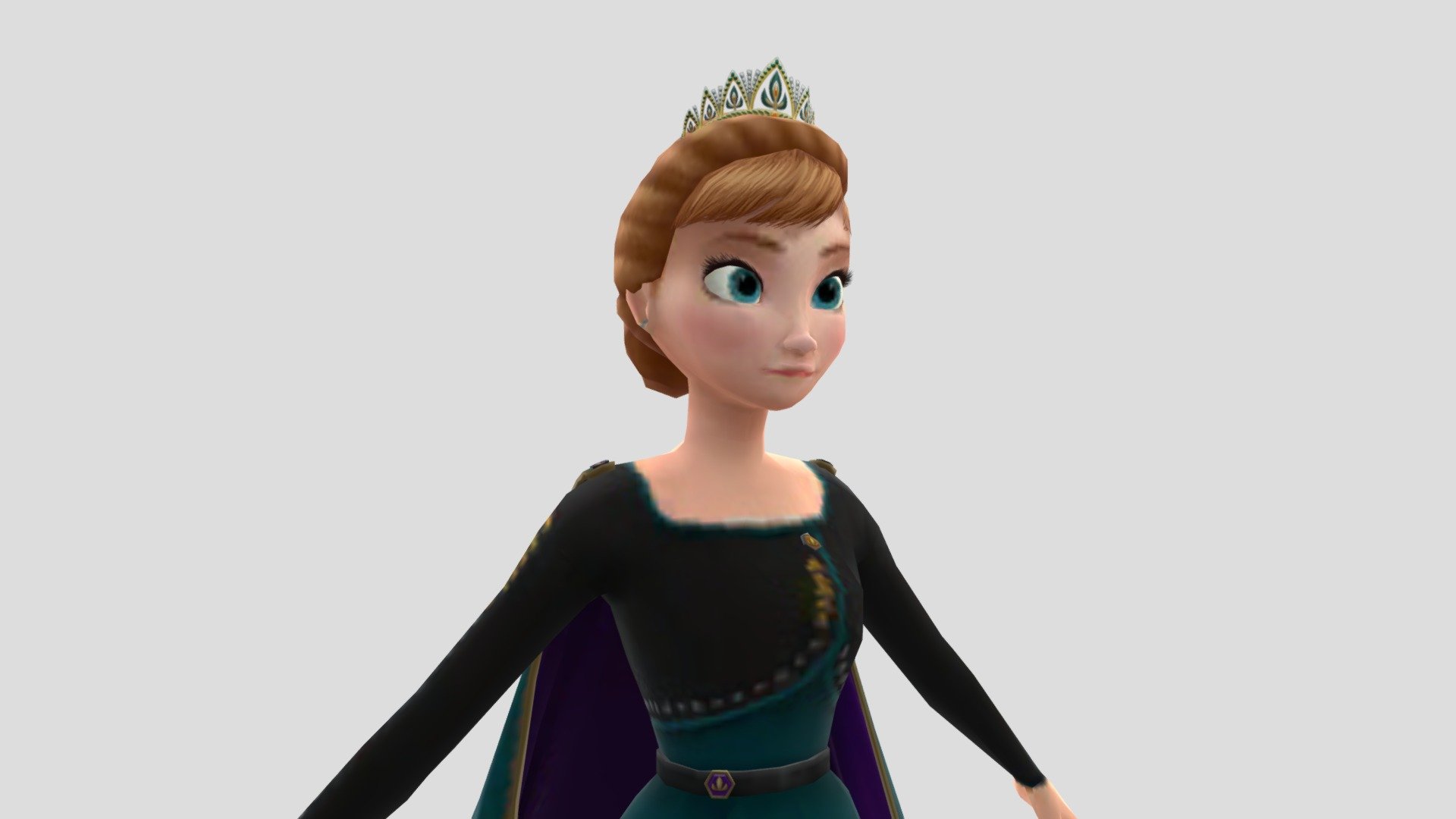 (With Rig) queen anna free fall frozen! - Download Free 3D model by ...