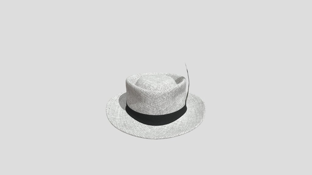 Grey Felt Fedora Hat With Bird Feather